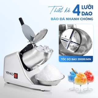 Máy Bào Đá Tuyết - Máy Xay Đá VENKO VK-IC500 2/4 Lưỡi 2 Nắp Làm Sinh Tố, Máy bào đá Nhanh, Mịn Hơn