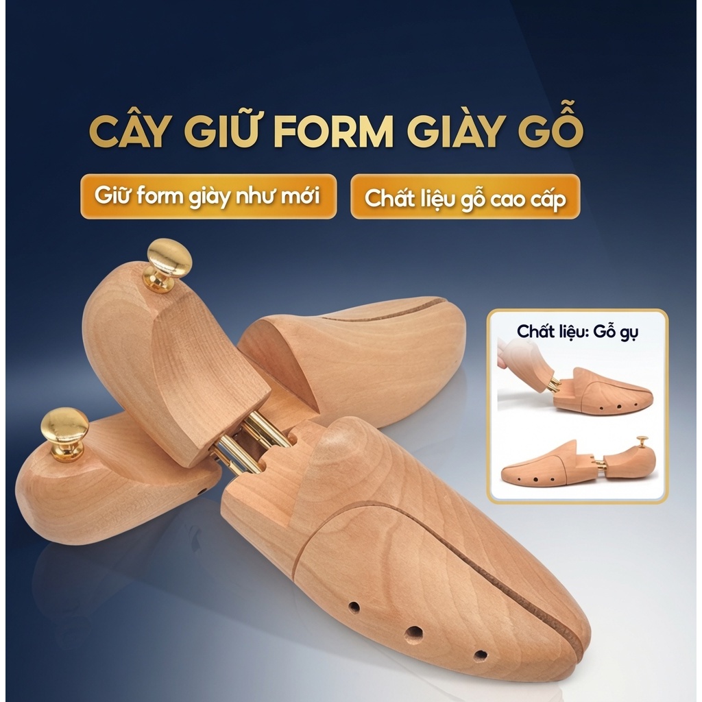 Cây giữ form giày, giữ dáng giày bằng gỗ, chống mùi hôi, chống ẩm
