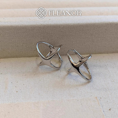 Bông tai nữ chuôi bạc 925 Eleanor Accessories hình ngôi sao phụ kiện trang sức khuyên tai tròn 11991