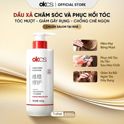 Dầu Xả OKCS dưỡng tóc phục hồi cho tóc hư tổn – mềm mượt chuẩn Salon, chắc khỏe, ngăn gãy rụng 500g
