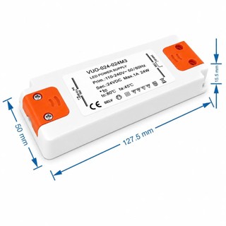 Bộ nguồn 24V 1A 24W – Driver LED 24V DC dòng mini siêu mỏng, kích thước nhỏ gọn.