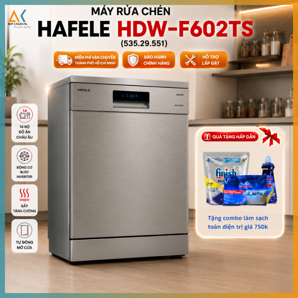 [ Chính Hãng ] Máy rửa chén Hafele cao cấp - HDW-F602TS (535.29.551)/ HDW-F6053S (535.29.702)/ HDW-F