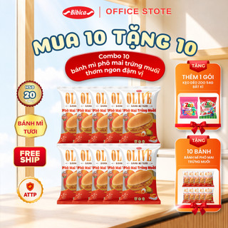 (Mua 10 TẶNG 10) Bánh Ăn Sáng Bibica - Bánh Mì Chà Bông/ Phô Mai Trứng Muối 40g (Date mới)