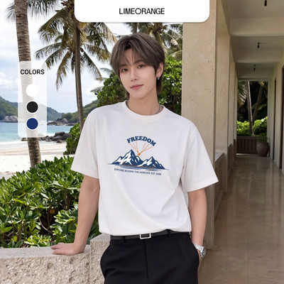 Áo Thun Nam Oversize Graphic Freedom LIMEORANGE - LM26101104