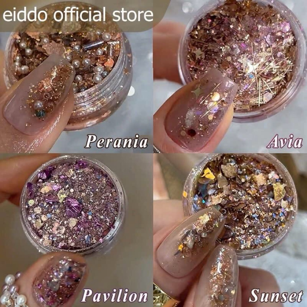 { Eiddo Nails } Nhũ Maillard eiddo - Nhũ mix ẩn gel trang trí móng - Nhũ ẩn bột, ẩn gel siu xinh
