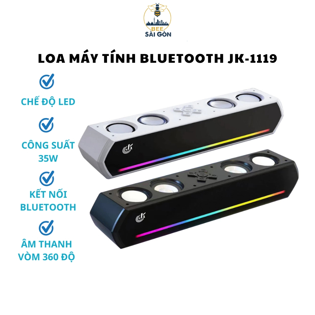 Loa Bluetooth JK-1119 Led RGB Bass Mạnh Âm Thanh Sống Động - Loa Bluetooth Máy Tính Gaming Để Bàn