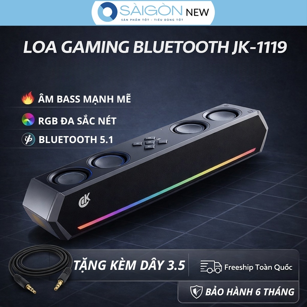 Loa Bluetooth Gaming Để Bàn JK-1119 Bass Mạnh Âm Thanh Sống Động - Loa Máy Tính Siêu Hay