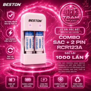 Combo Bộ sạc pin BESTON M7003(CD643)+Pin sạc CR2/CR123A, dùng cho máy ảnh, ống nhòm, Camera, Thiết bị đo 3V/3.2V