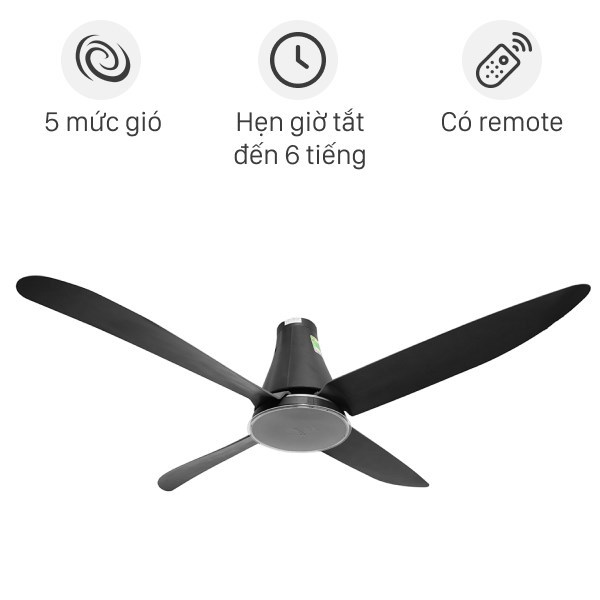 Quạt trần Mitsubishi C56-RA4 CY-GY 4 cánh màu Xám Đậm có Remote