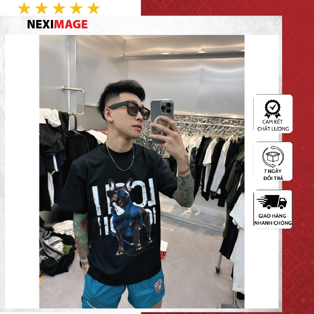 Áo Thun Nam Nữ Icon In Hình Cún Chất Cott Cao Cấp - Áo Phông Nam Icon