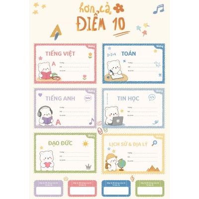 [QUÀ TẶNG] Nhãn vở ILABY BST Hơn Cả Điểm 10 [NHANVO26]