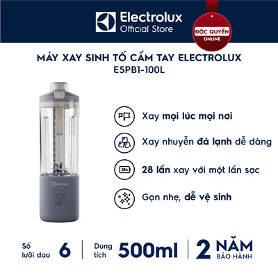 [Mới] Máy xay sinh tố cầm tay Electrolux E5PB1-100L - Dung tích 500ml, Công suất 120W, xay được đá
