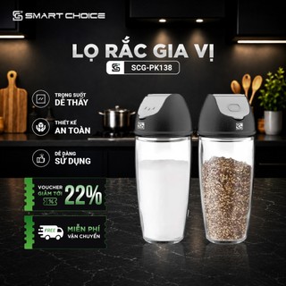 Lọ Rắc Gia Vị SmartChoice SCG-PK138 Set 2 Hũ Đựng Muối Tiêu 101ml Thủy Tinh Cao Cấp