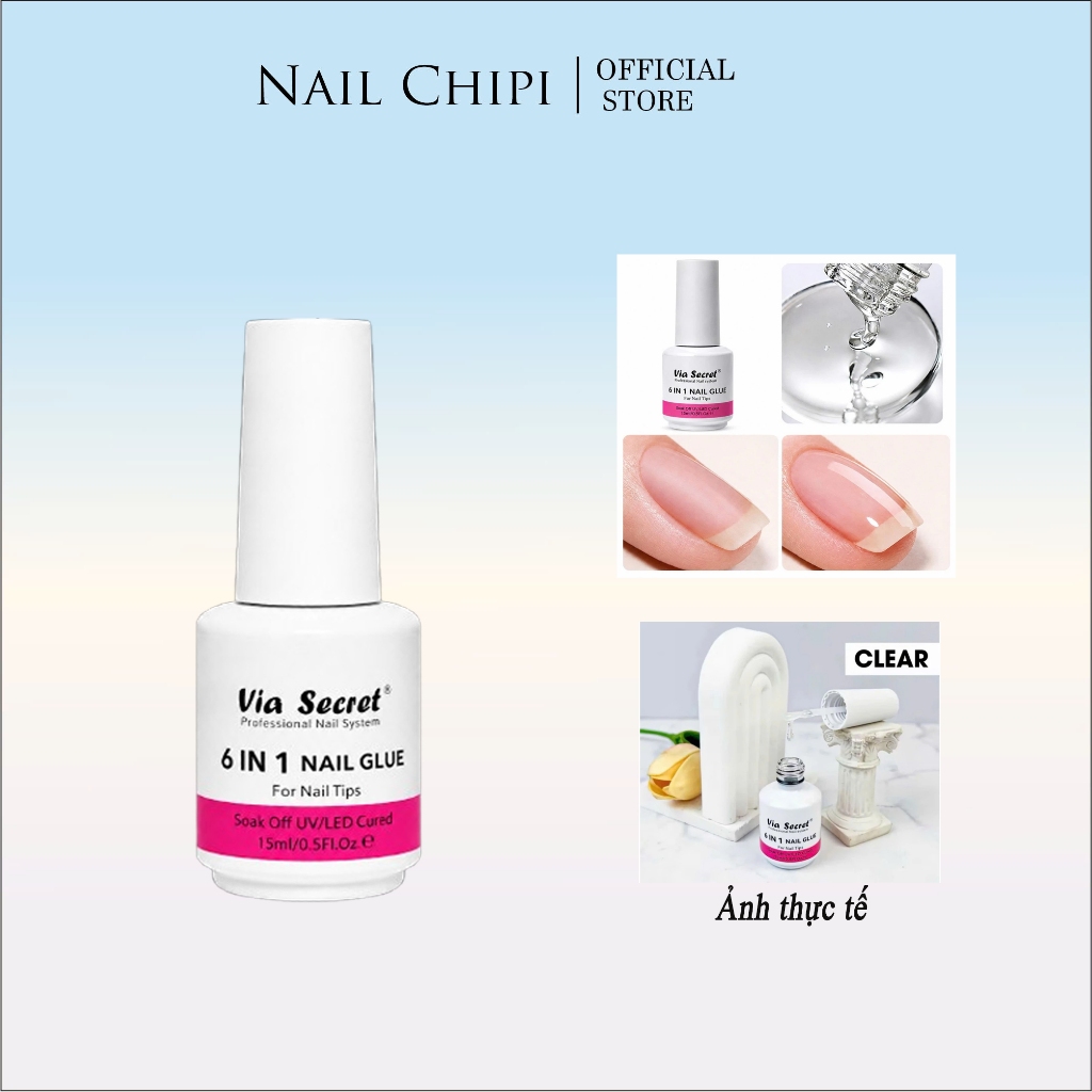 Gel gắn móng 6in1 Vía, Born Pertty Nail Glue chuyên dụng trong làm nail