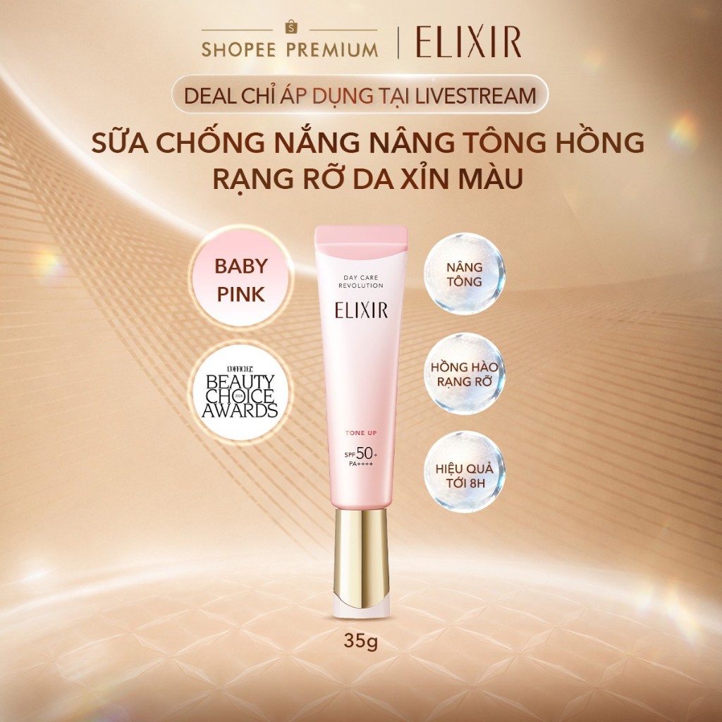 (KOL Live) | Sắc Hồng Baby | Sữa chống nắng nâng tông cho da xỉn màu ELIXIR DAY CARE REVOLUTION TONE