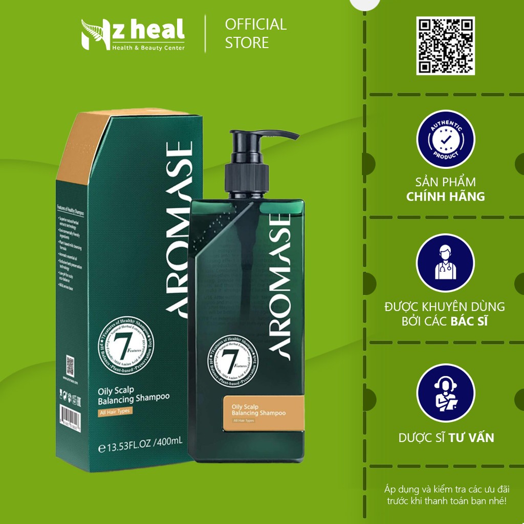 [Hỏa tốc] Dầu gội trị gàu và giảm nhờn da đầu Aromase Oily Scalp Balancing Shampoo 90ml