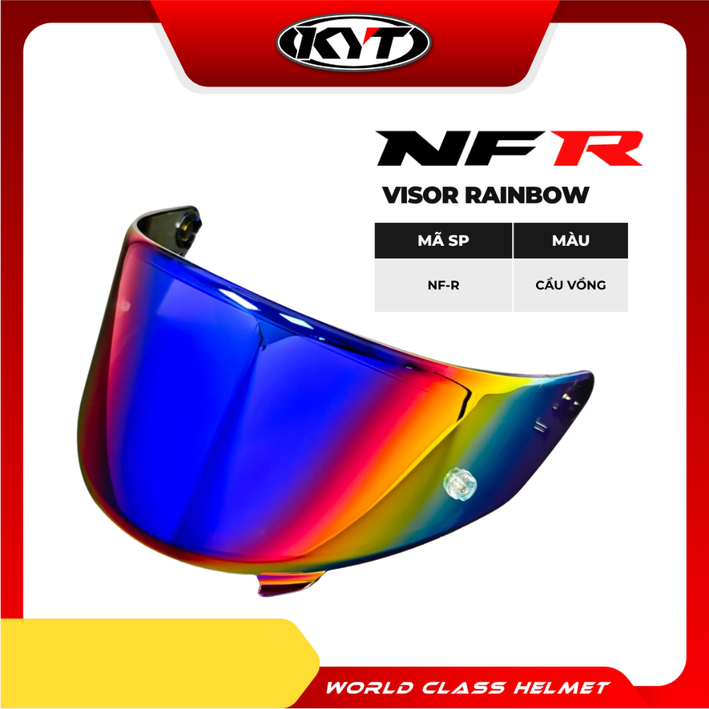 Kính Chắn Gió KYT NFR Visor Rainbow – Kính 7 Màu Chống Chói Cho Dòng Nón Fullface KYT NF-R