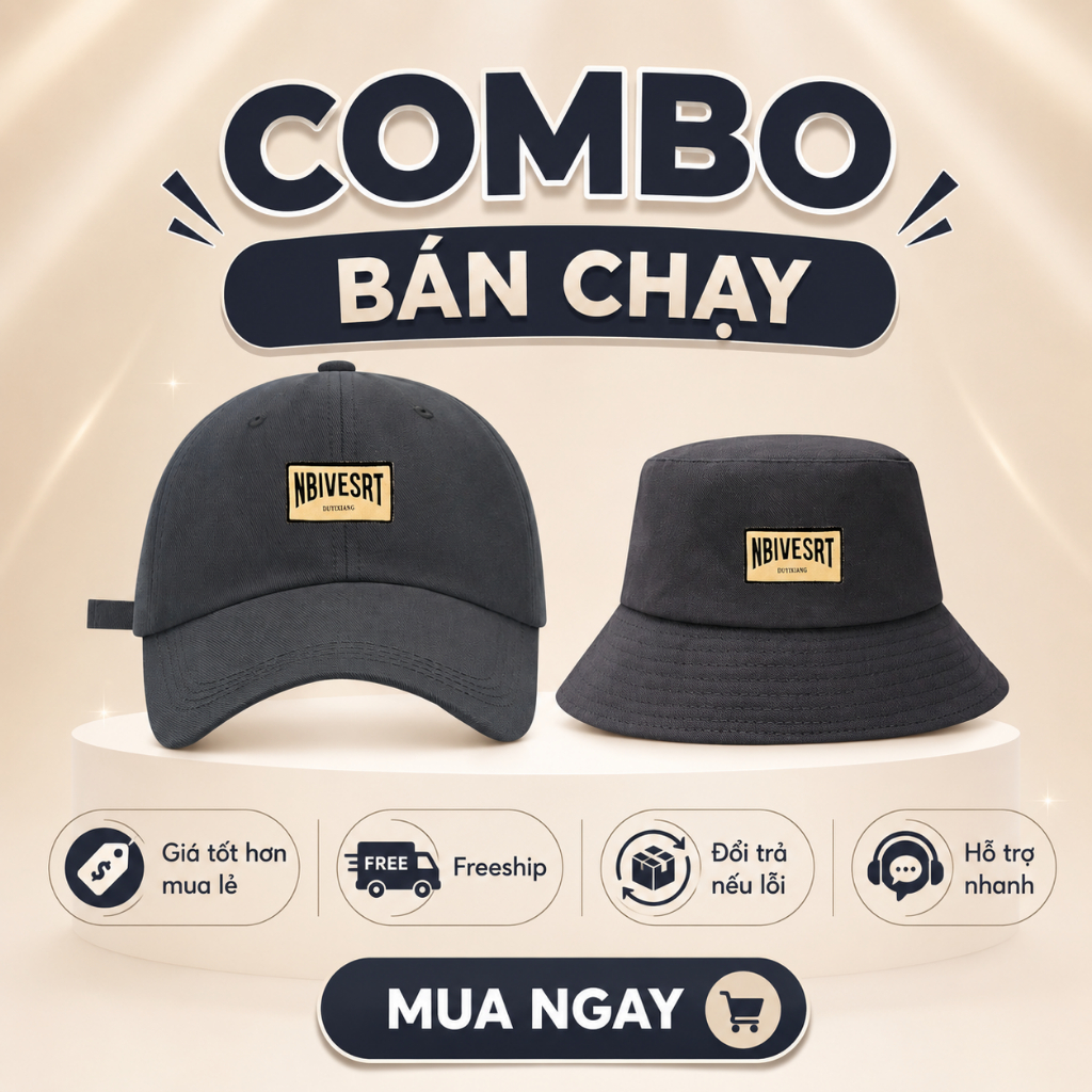 Mũ lưỡi trai đội đôi couple HAZIN nón tai bèo chất vải kaki cao cấp, thời trang phong cách unisex na