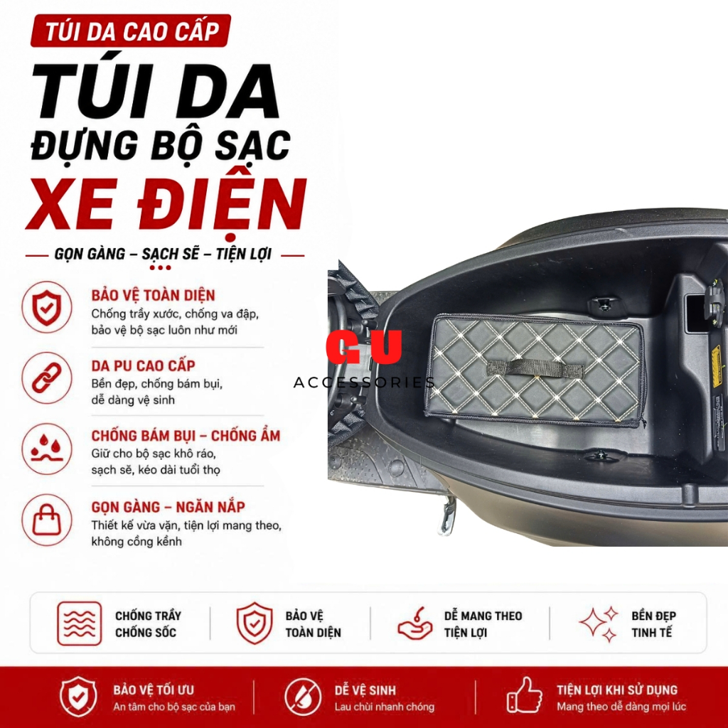 Túi đựng bộ sạc DATBIKE Quantum VINFAST Feliz Evo Vento HONDA Icon YADEA Ova Osta Velax Voltguard GU