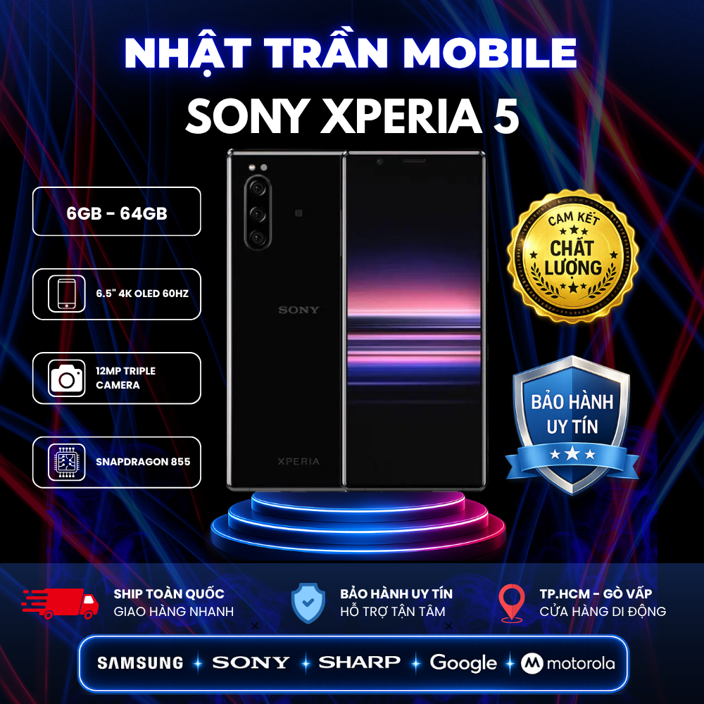 Điện thoại Sony Xperia 5 (6GB - 64GB) Nhỏ Gọn Dễ Cầm Chụp Ảnh Nét Chiến Game Cực Tốt Snapdragon 855