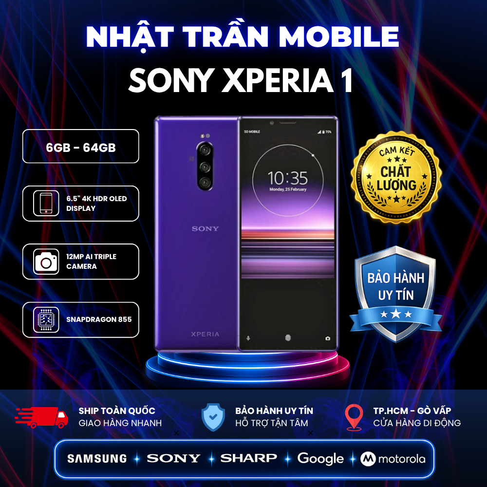 Điện thoại Sony Xperia 1 (6GB - 64GB) Camera Chụp Đẹp, Snapdragon 855, Chiến Game Cực Mạnh