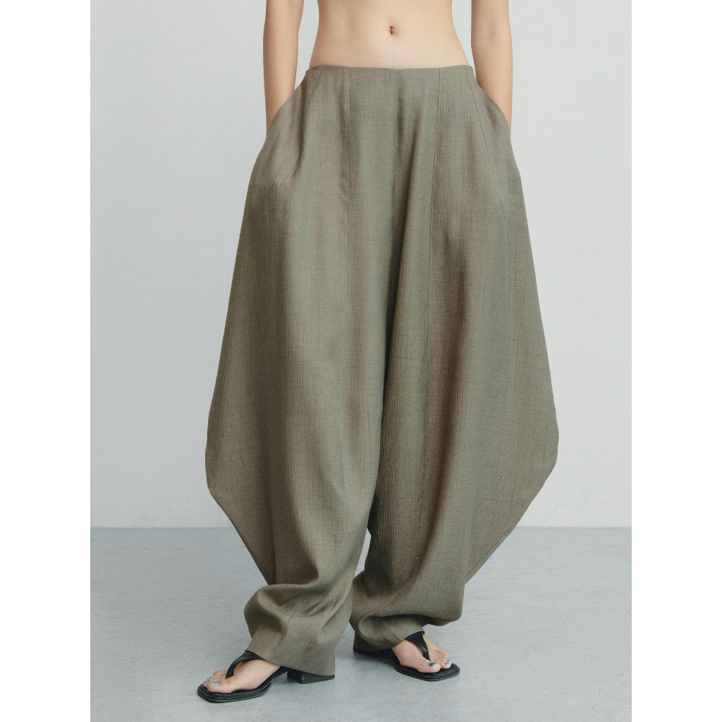 QUẦN DÀI TƠ COTTON /ou'ba:d/ form hình thoi rũ nhẹ màu Xanh & Nâu size S M L