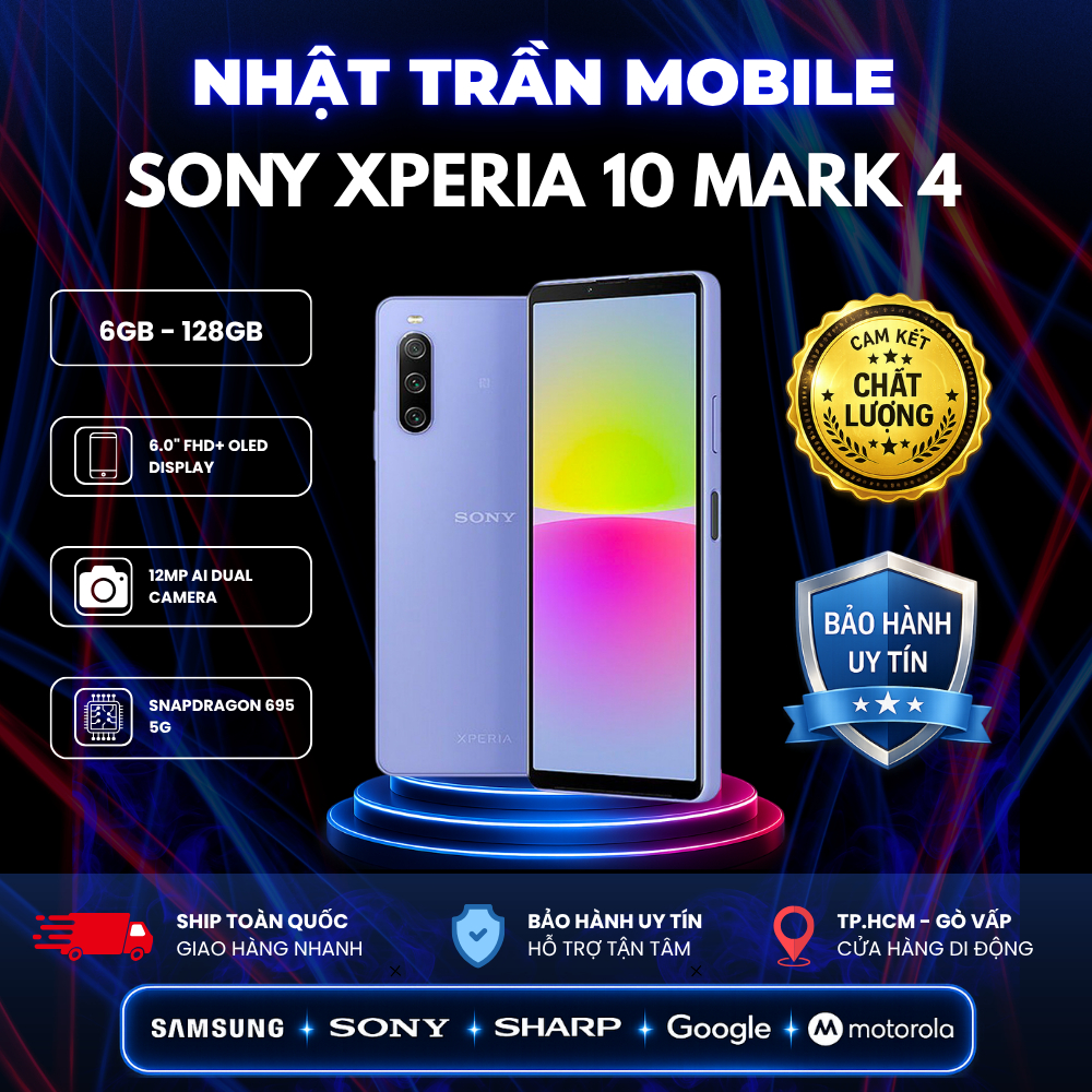 Điện Thoại Sony Xperia 10 Mark 4 (6GB - 128GB) Nhỏ Gọn, Màn OLED, Chống Nước IP68, Snapdragon 695