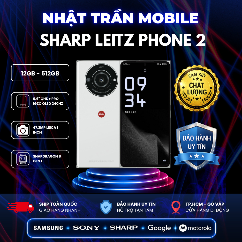 Điện thoại Sharp Leitz Phone 2 (12GB - 512GB) Camera Leica 1 Inch, Chụp Ảnh Siêu Đẹp, Snap 8 Gen 1