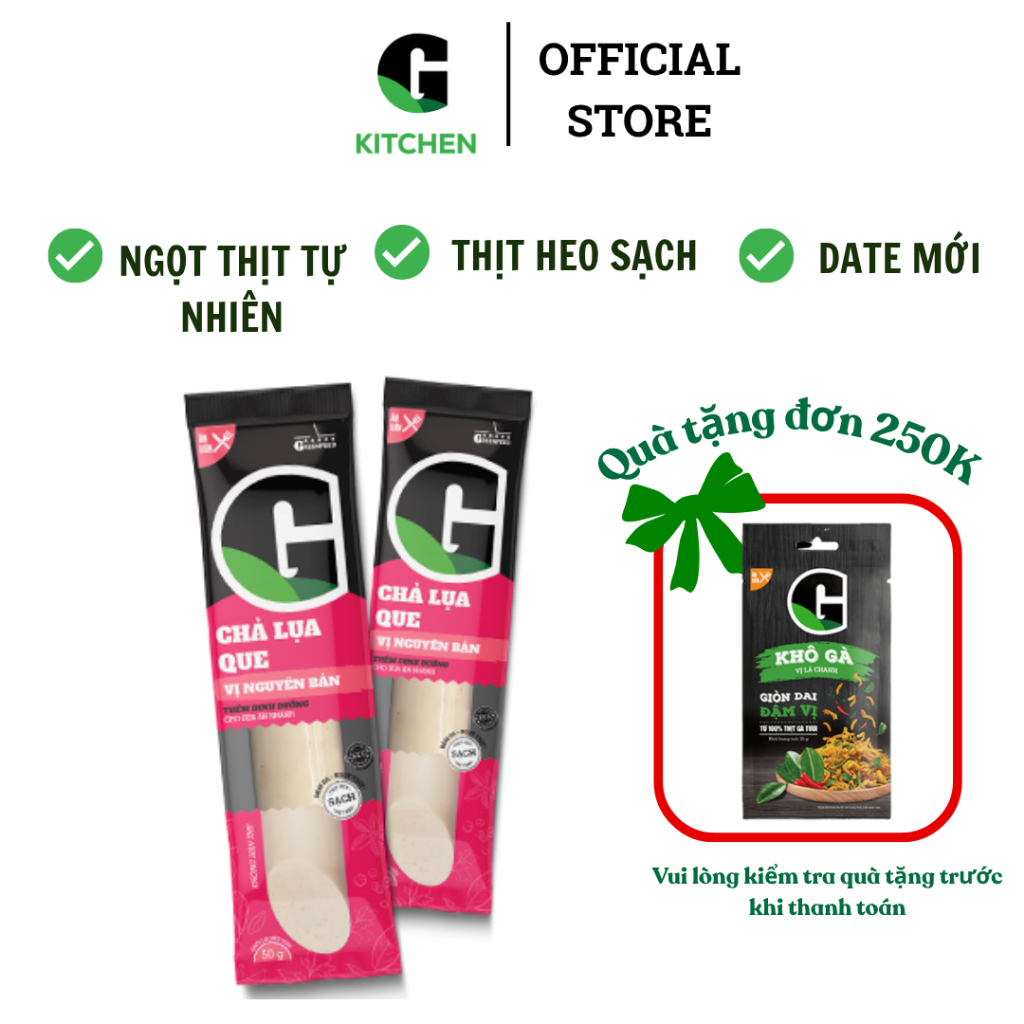 Chả Lụa Que Vị Nguyên Bản G Kitchen 50g [Giao HCM]