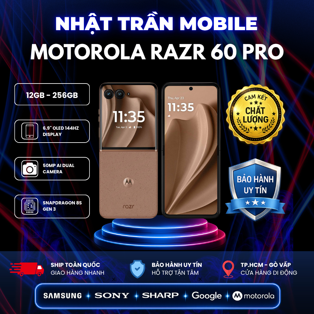Điện thoại Motorola Razr 60 Pro - Máy đẹp nguyên zin RAM 12/256GB Chip Snapdragon 8s gen 3