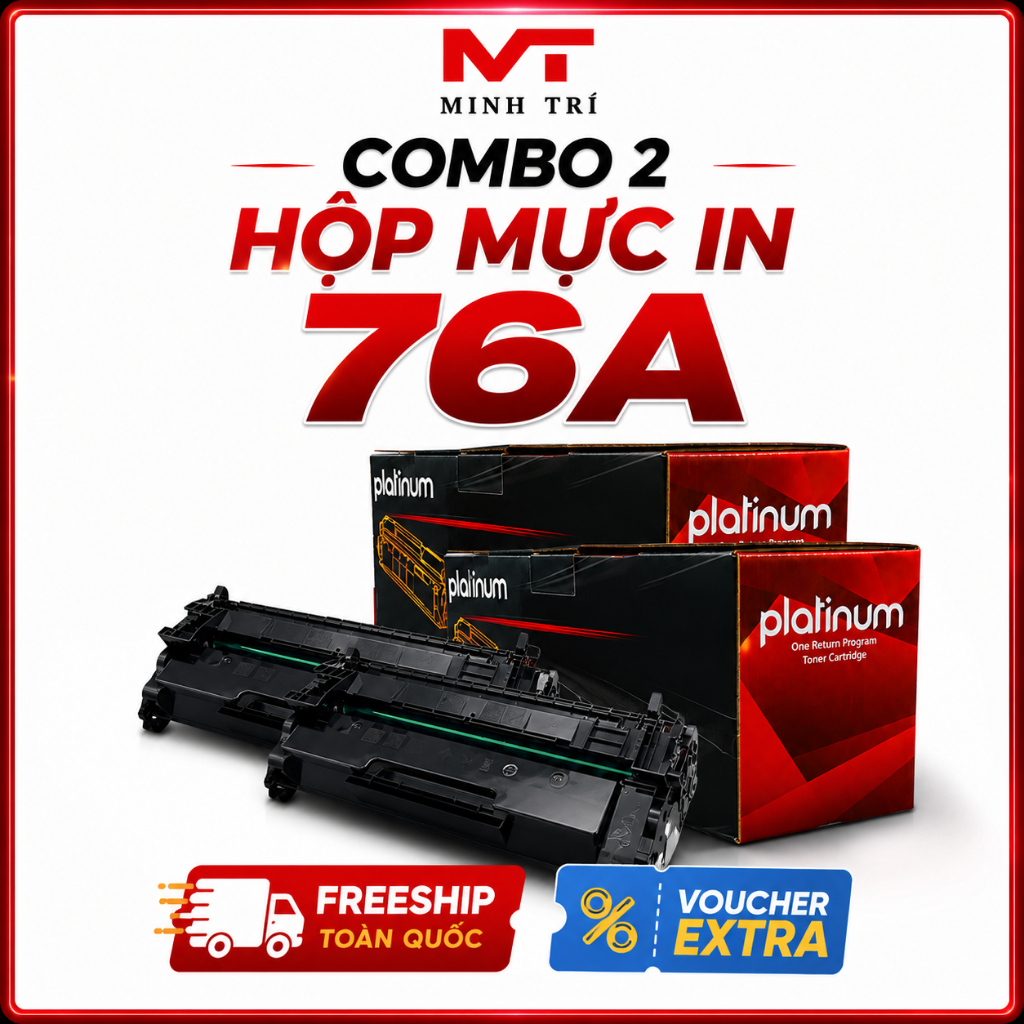 Combo 2 Hộp mực Platinum 76A dùng cho HP M404dn, M406dn, M428fdw | Mực In Minh Trí