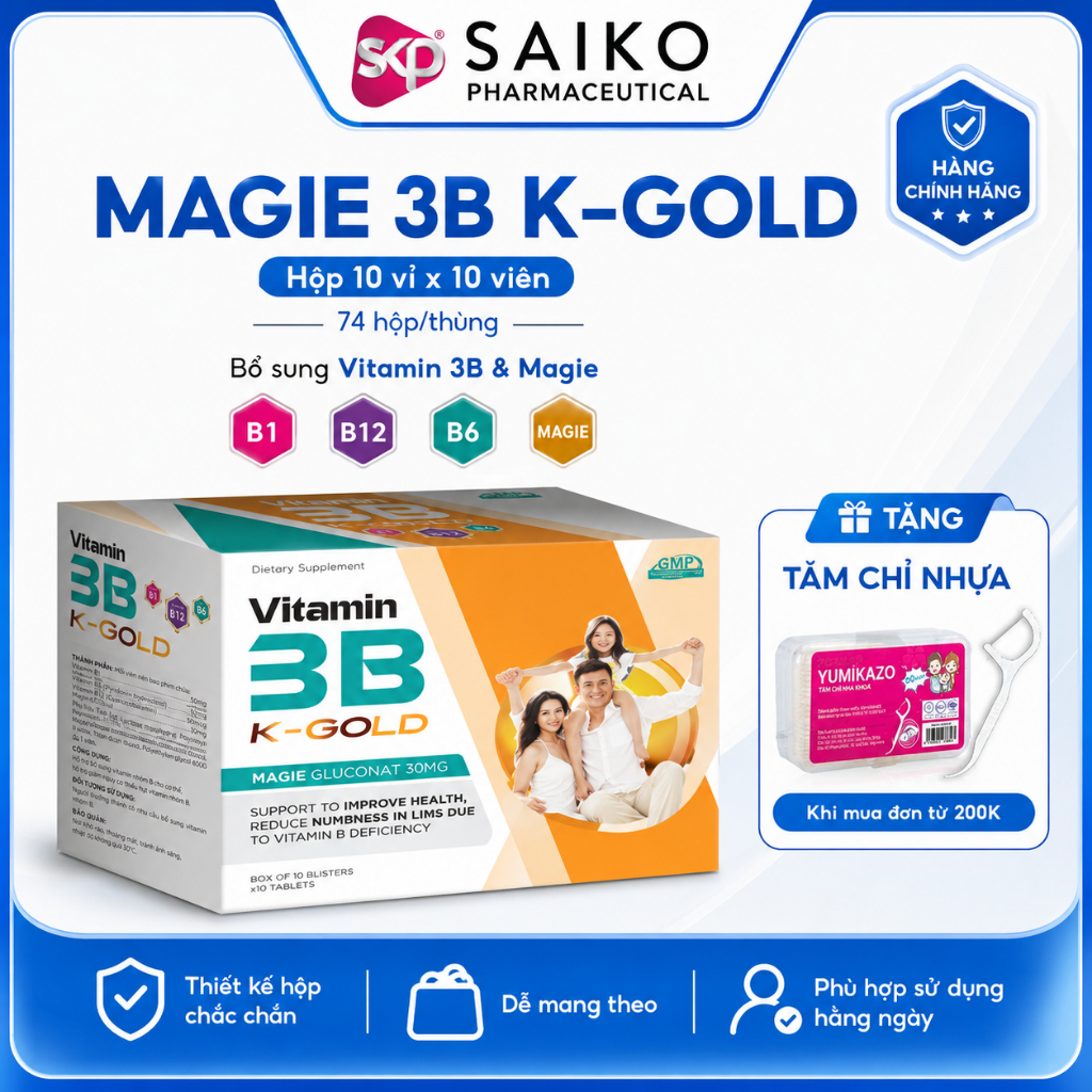 MAGIE 3B K-GOLD – HỖ TRỢ GIẢM TÊ BÌ CHÂN TAY, BỔ SUNG VITAMIN NHÓM B
