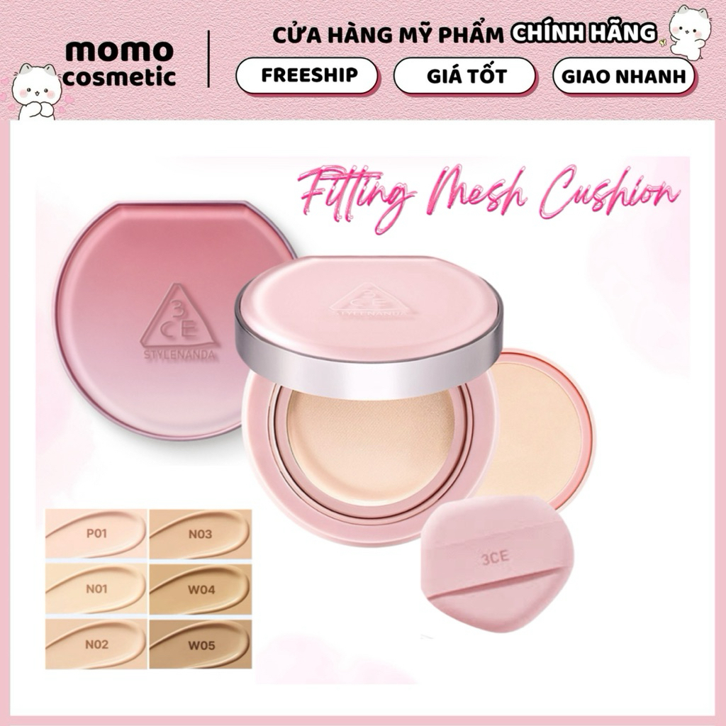 [Nhập khẩu] Phấn nước Cushion 3CE Fitting Mesh Cover