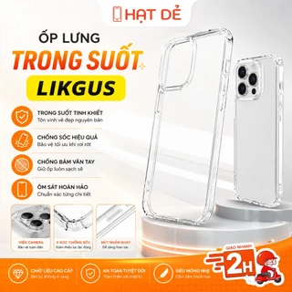 Ốp Lưng iphone Chính Hãng Likgus Trong Suốt Chống Ố Vàng Chống Xước Bảo Vệ Camera Chống Va Đập