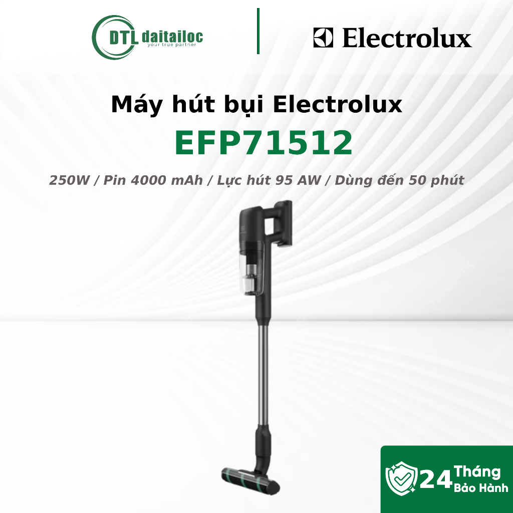 Máy hút bụi Electrolux EFP71512 250W Lực hút 95AW 4000mAh 50 phút | Chính Hãng | Bảo Hành 24 Tháng