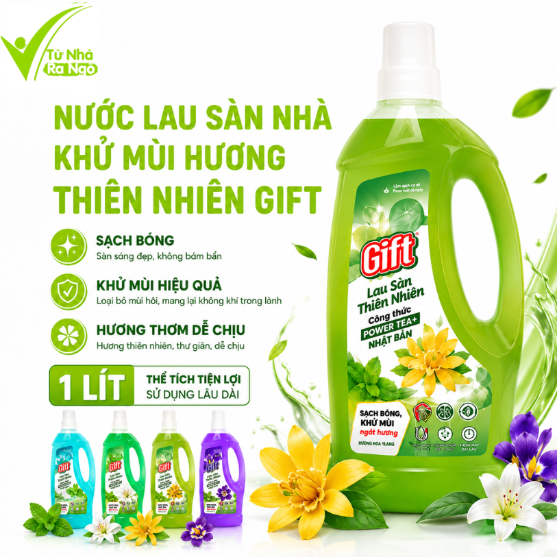 Nước Lau Sàn Gift Hương Thiên Nhiên Lưu Hương Lâu GD350 - Dung Dịch Lau Sàn Gift Khử Mùi Hiệu Quả