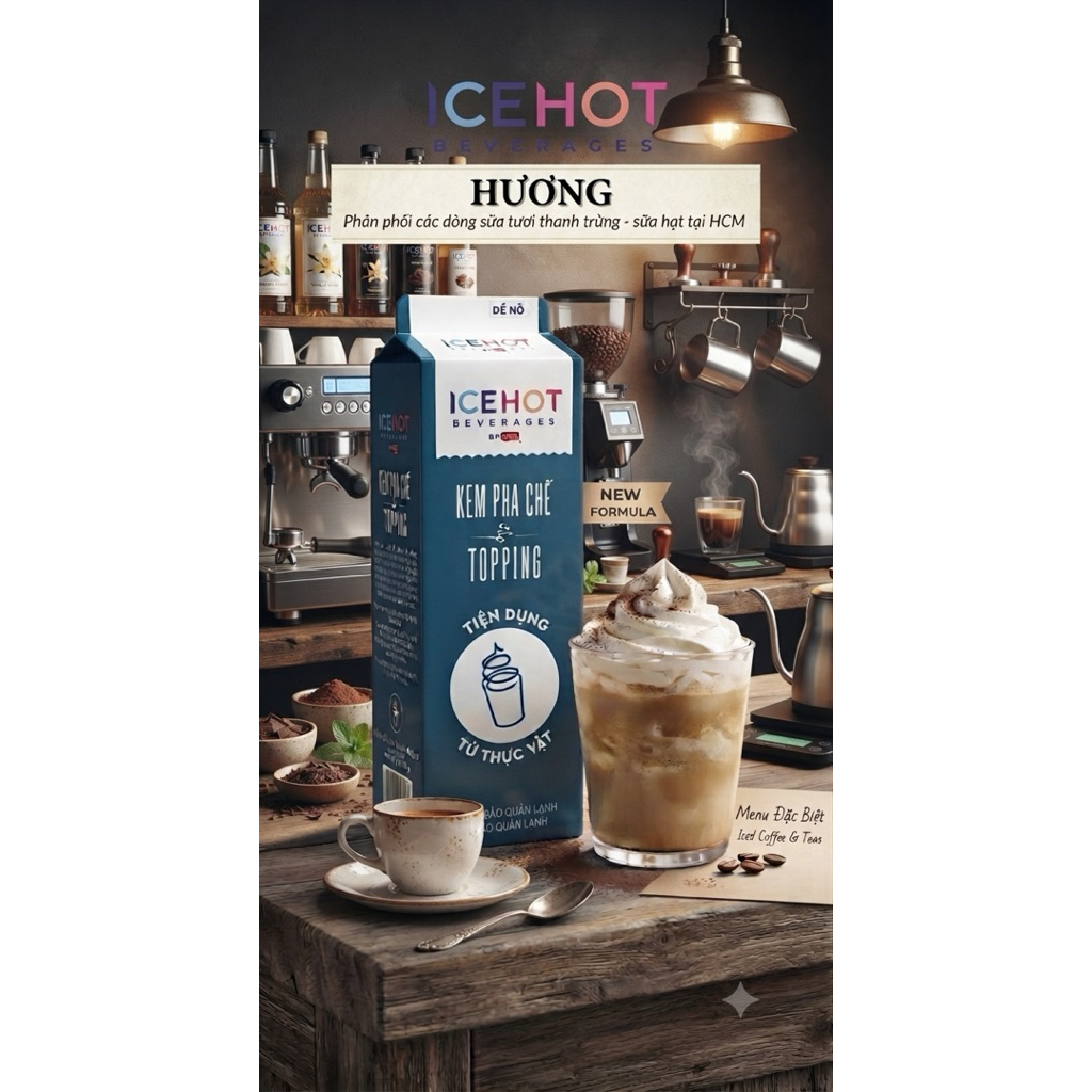 Kem Pha Chế Topping ICEHOT Hộp 907g