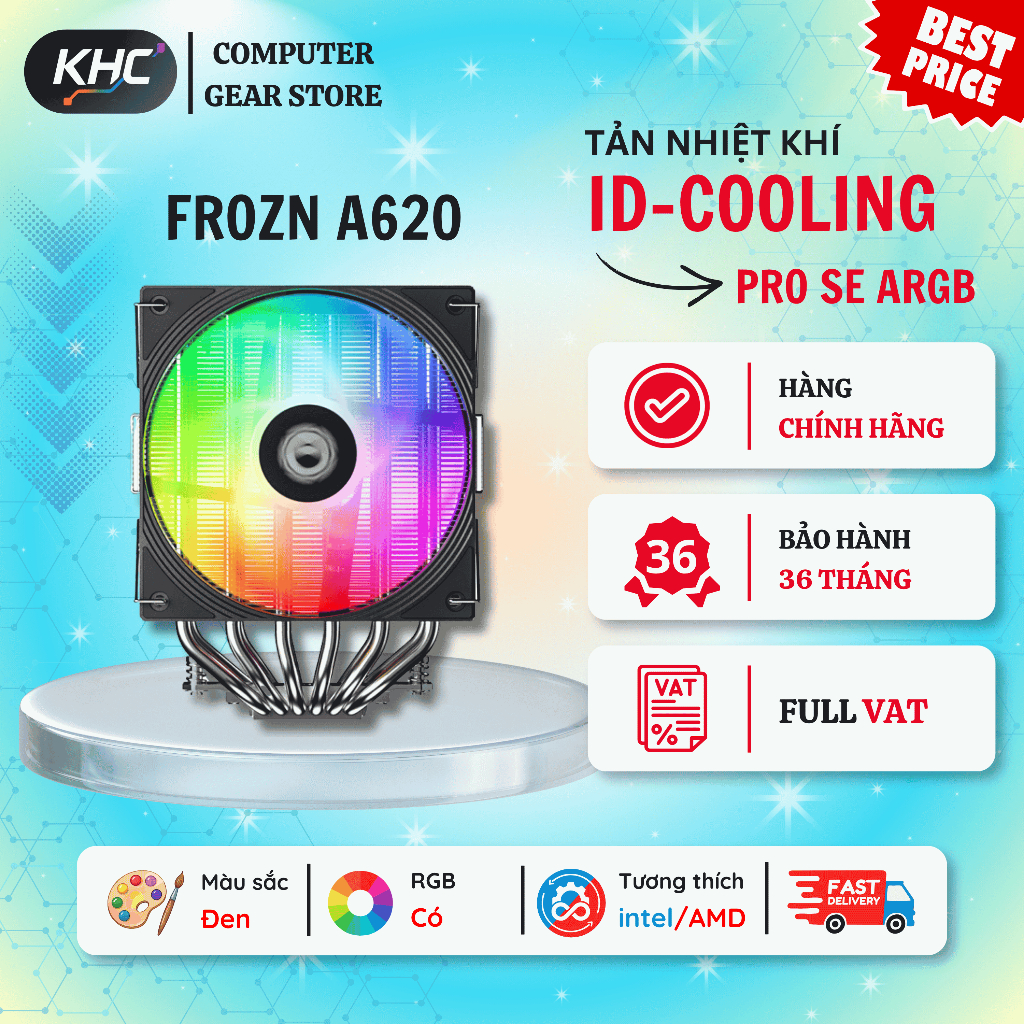 Tản nhiệt khí ID-Cooling Frozn A620 Pro SE ARGB (Full VAT)