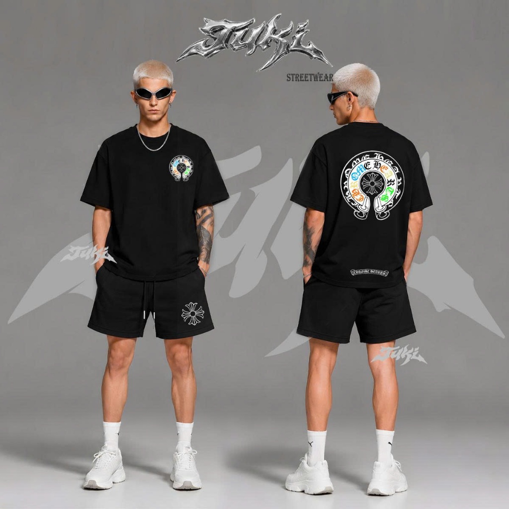 Set Áo Quần Nam Tuki Streetwear CHROME AETHER RING Cotton 2 Chiều