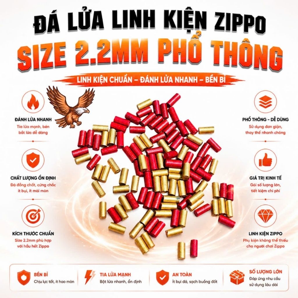 [Phụ kiện Zippo] Đá lửa dùng cho Zippo và các loại bật khác