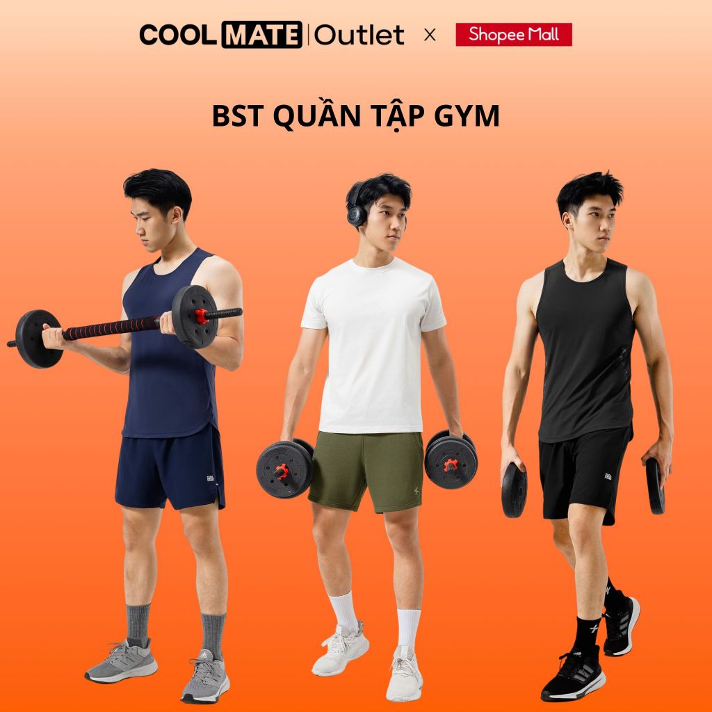 BST Quần Short Tập Gym Nam Coolmate đa dạng độ dài 5inch, 6inch, 7inch