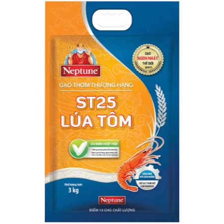 Gạo thơm thượng hạng ST25 Lúa Tôm 3kg