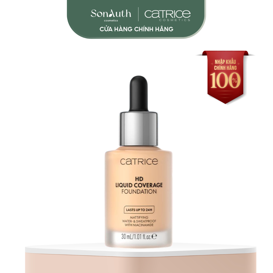[NHẬP KHẨU] Kem nền kiềm dầu che phủ cao Catrice HD Liquid Coverage Foundation 30ml
