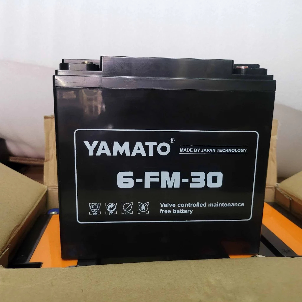 Bình YAMATO YMT-12-30; 12V-30Ah dùng cho xe máy điện, loa kéo, ups.