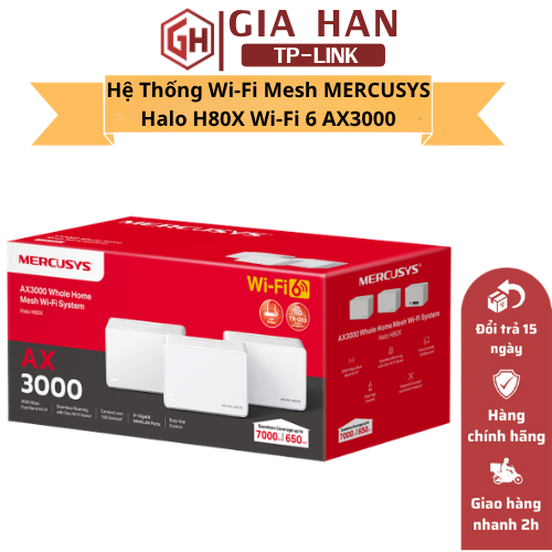 MERCUSYS HALO H80X WiFi 6 Mesh AX3000 | Bộ Phát WiFi Mesh Chính Hãng