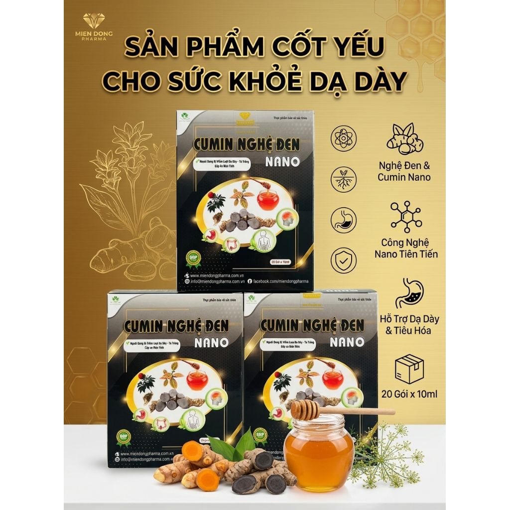 ✅[chính hãng]Dung dịch dạ dày Cumin nghệ đen nano (hộp 20gói)