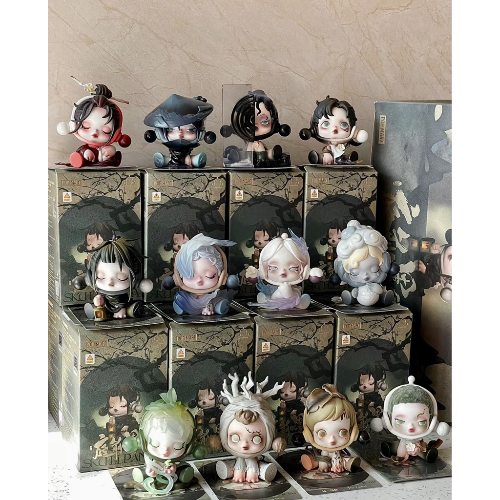 MT67B- Mô hình decor blindbox POPMART SKULL PANDA The Ink Plum Blossom Series