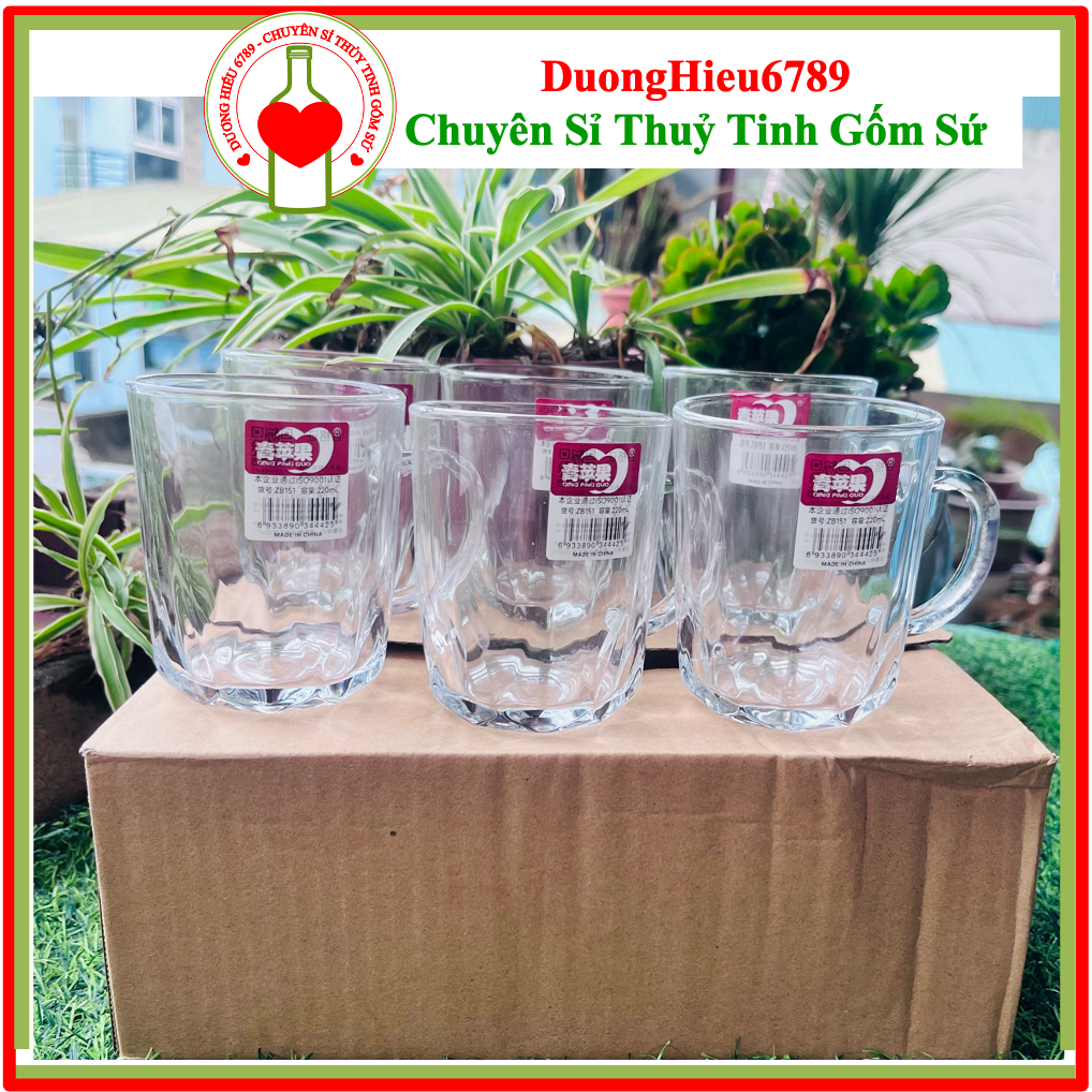 Sỉ Thùng 72 Cốc Thủy Tinh Có Quai Uống Trà,uống Cafe Cao Cấp ZB151 - Duonghieu6789