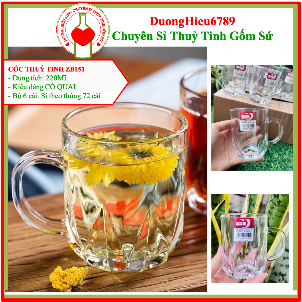 Cốc Thủy Tinh Có Quai Uống Trà,uống Cafe Cao Cấp ZB151 - Duonghieu6789