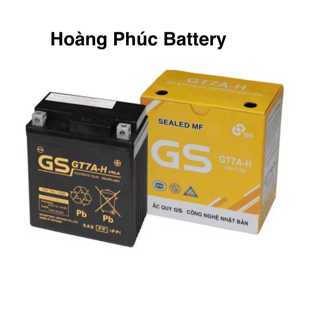 Bình xe máy GS GT7A-H 12V 7Ah dùng cho SH Ý, Piaggio Liberty, Vespa Sprint, Primavera